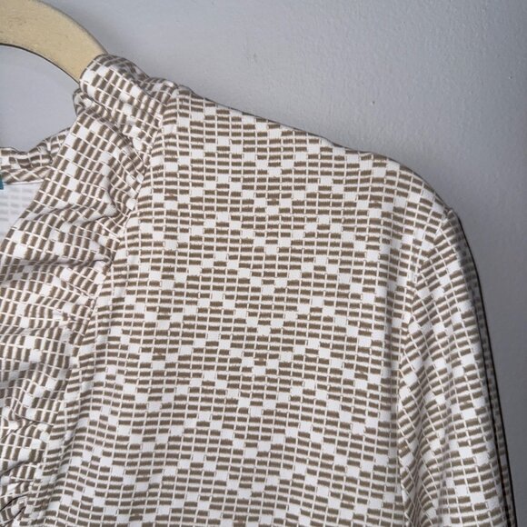 J.McLaughlin XL Womens Long-Sleeve White Geometric Pattern Dress - Picture 2 of 8